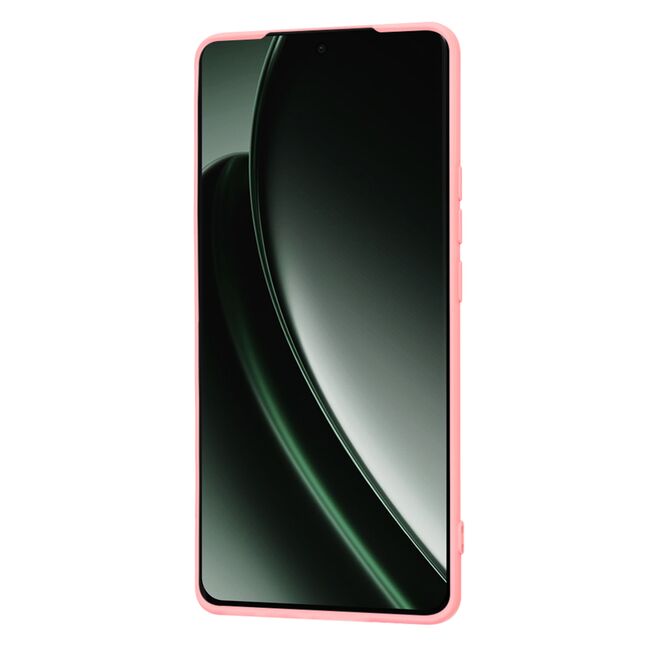 Husa pentru   Realme GT 6 / GT 6T Liquid Silicone, subțire, captusita cu microfibra, anti amprentă, protectie cameră foto, roz