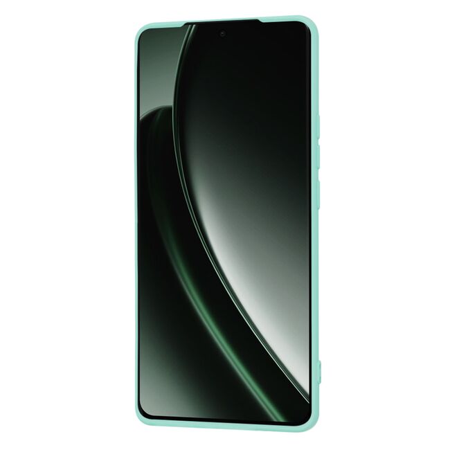 Husa pentru   Realme GT 6 / GT 6T Liquid Silicone, subțire, captusita cu microfibra, anti amprentă, protectie cameră foto, turcoaz