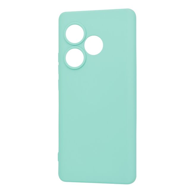 Husa pentru   Realme GT 6 / GT 6T Liquid Silicone, subțire, captusita cu microfibra, anti amprentă, protectie cameră foto, turcoaz