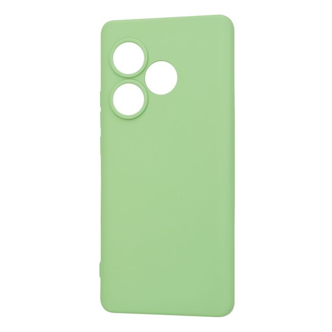Husa pentru   Realme GT 6 / GT 6T Liquid Silicone, subțire, captusita cu microfibra, anti amprentă, protectie cameră foto, verde deschis