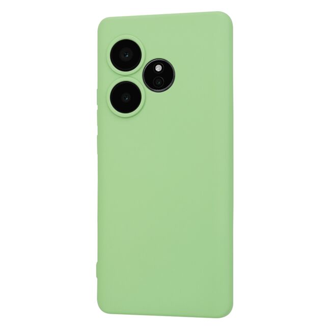 Husa pentru   Realme GT 6 / GT 6T Liquid Silicone, subțire, captusita cu microfibra, anti amprentă, protectie cameră foto, verde deschis