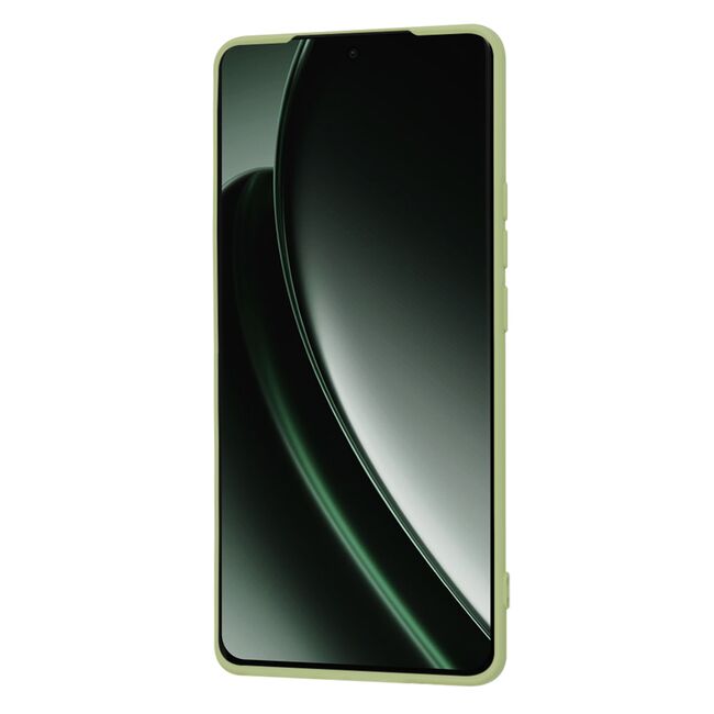 Husa pentru   Realme GT 6 / GT 6T Liquid Silicone, subțire, captusita cu microfibra, anti amprentă, protectie cameră foto, verde