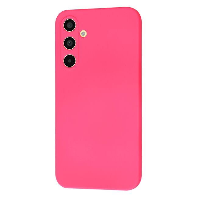 Husa pentru  Samsung Galaxy A35 Liquid Silicone, subțire, captusita cu microfibra, anti amprentă, protectie cameră foto, fucsia