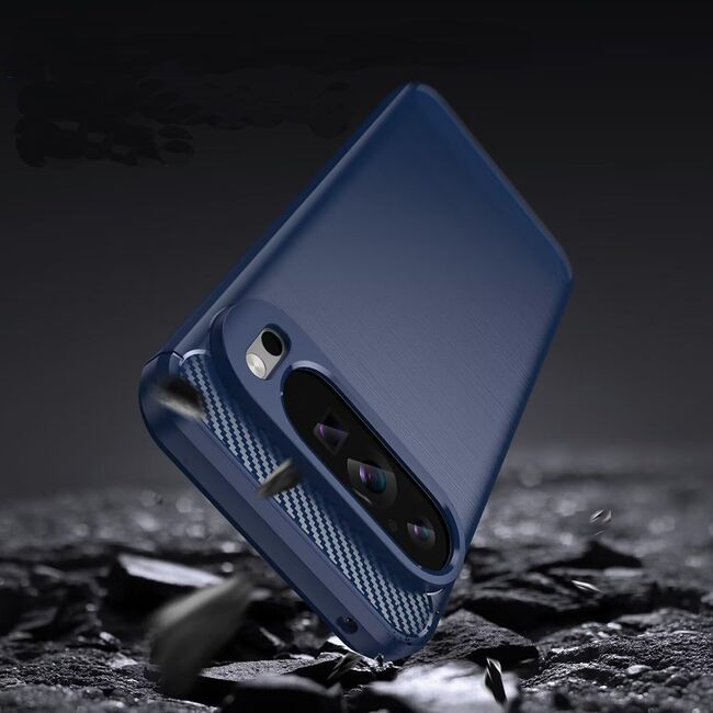 Husa pentru Google Pixel 9 / 9 Pro Carbon Liquid Silicone, albastru