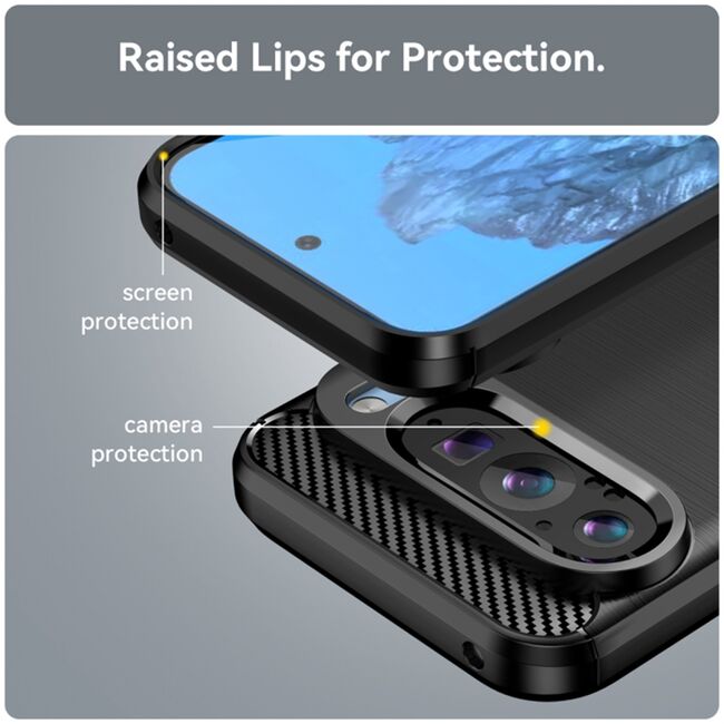 Husa pentru Google Pixel 9 / 9 Pro Carbon Liquid Silicone, negru