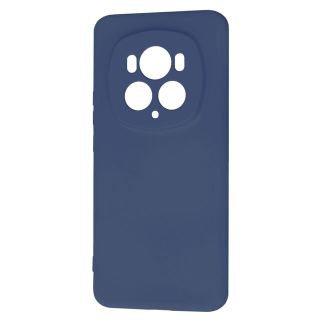 Husa pentru  Honor Magic 6 Pro Liquid Silicone, subțire, captusita cu microfibra, anti amprentă, protectie cameră foto, albastru