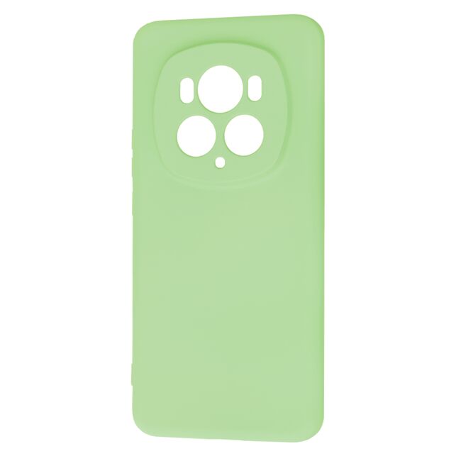 Husa pentru  Honor Magic 6 Pro Liquid Silicone, subțire, captusita cu microfibra, anti amprentă, protectie cameră foto, verde deschis