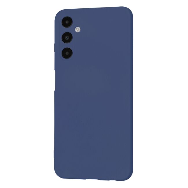 Husa pentru  Samsung Galaxy A05s Liquid Silicone, subțire, captusita cu microfibra, anti amprentă, protectie cameră foto, albastru