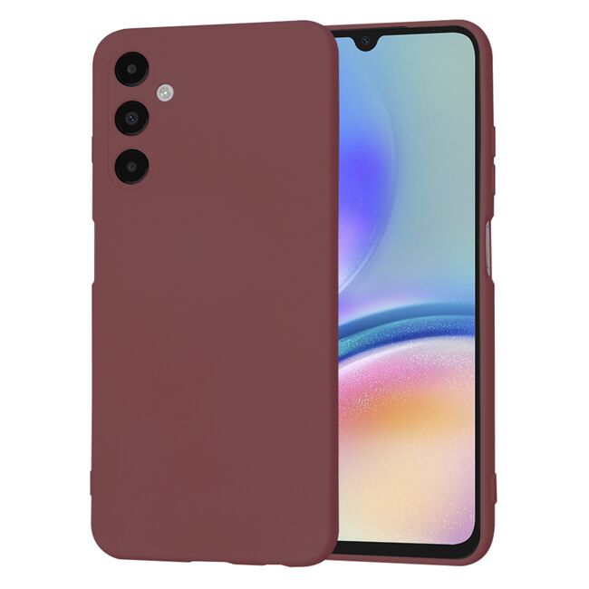 Husa pentru  Samsung Galaxy A05s Liquid Silicone, subțire, captusita cu microfibra, anti amprentă, protectie cameră foto, bordeaux