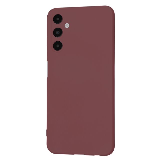 Husa pentru  Samsung Galaxy A05s Liquid Silicone, subțire, captusita cu microfibra, anti amprentă, protectie cameră foto, bordeaux