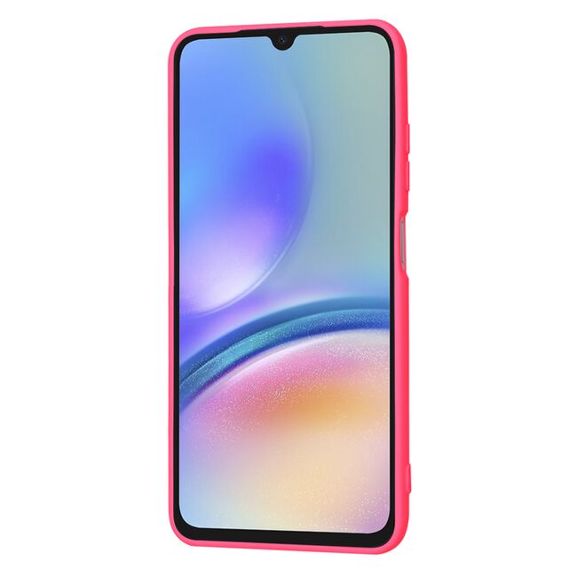 Husa pentru  Samsung Galaxy A05s Liquid Silicone, subțire, captusita cu microfibra, anti amprentă, protectie cameră foto, fucsia