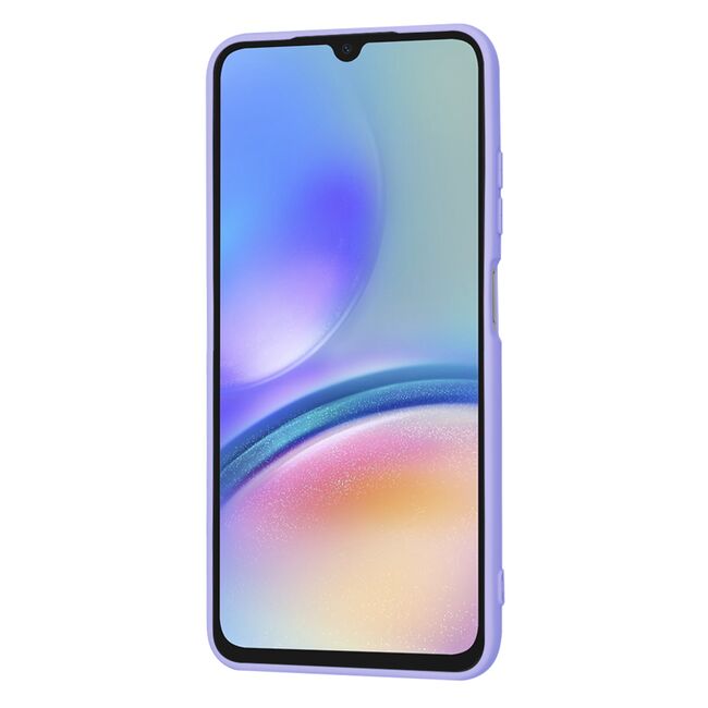Husa pentru  Samsung Galaxy A05s Liquid Silicone, subțire, captusita cu microfibra, anti amprentă, protectie cameră foto, lavanda