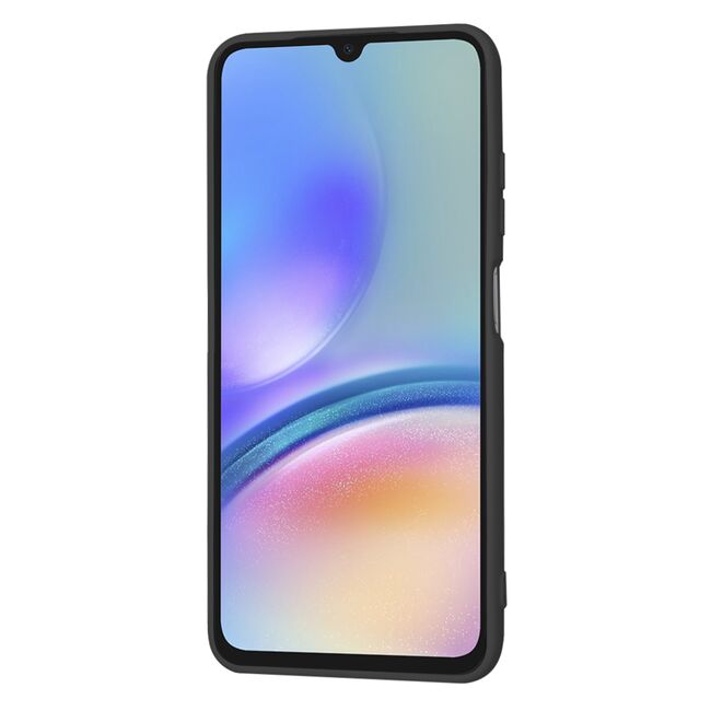 Husa pentru  Samsung Galaxy A05s Liquid Silicone, subțire, captusita cu microfibra, anti amprentă, protectie cameră foto, negru