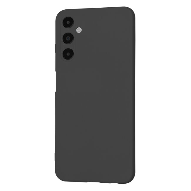 Husa pentru  Samsung Galaxy A05s Liquid Silicone, subțire, captusita cu microfibra, anti amprentă, protectie cameră foto, negru