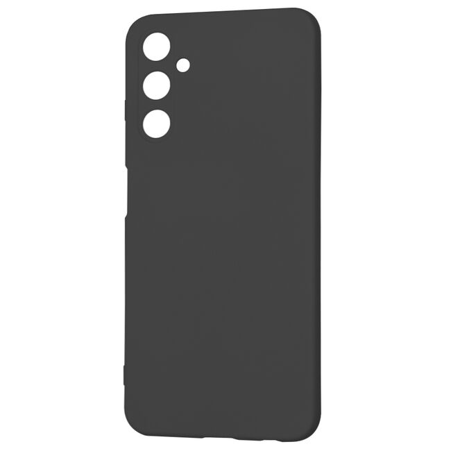 Husa pentru  Samsung Galaxy A05s Liquid Silicone, subțire, captusita cu microfibra, anti amprentă, protectie cameră foto, negru