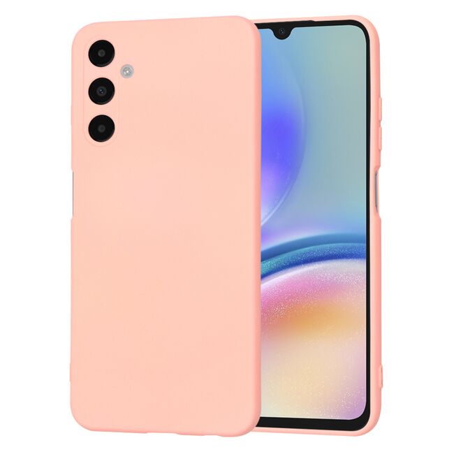 Husa pentru  Samsung Galaxy A05s Liquid Silicone, subțire, captusita cu microfibra, anti amprentă, protectie cameră foto, roz