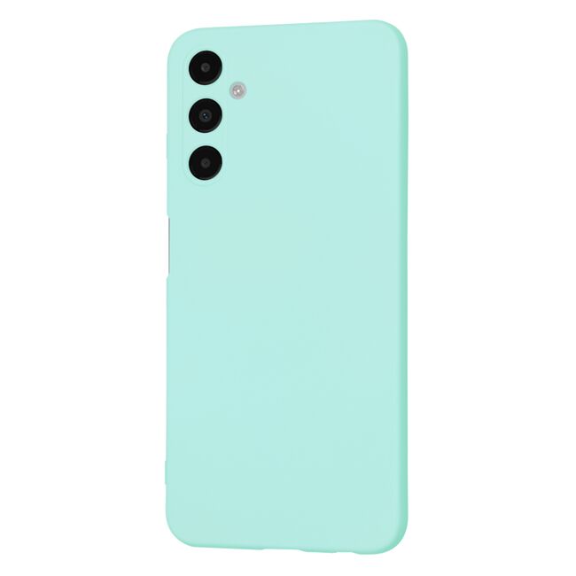 Husa pentru  Samsung Galaxy A05s Liquid Silicone, subțire, captusita cu microfibra, anti amprentă, protectie cameră foto, turcoaz
