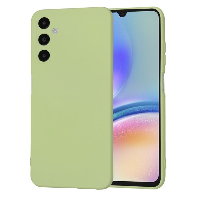 Husa pentru  Samsung Galaxy A05s Liquid Silicone, subțire, captusita cu microfibra, anti amprentă, protectie cameră foto, verde