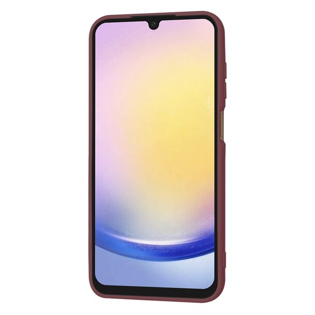 Husa pentru  Samsung Galaxy A25 Liquid Silicone, subțire, captusita cu microfibra, anti amprentă, protectie cameră foto, bordeaux
