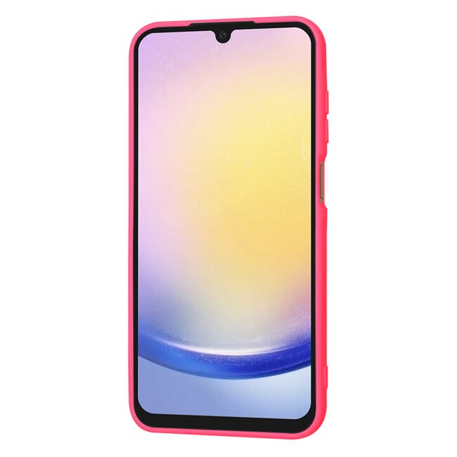 Husa pentru  Samsung Galaxy A25 Liquid Silicone, subțire, captusita cu microfibra, anti amprentă, protectie cameră foto, fucsia