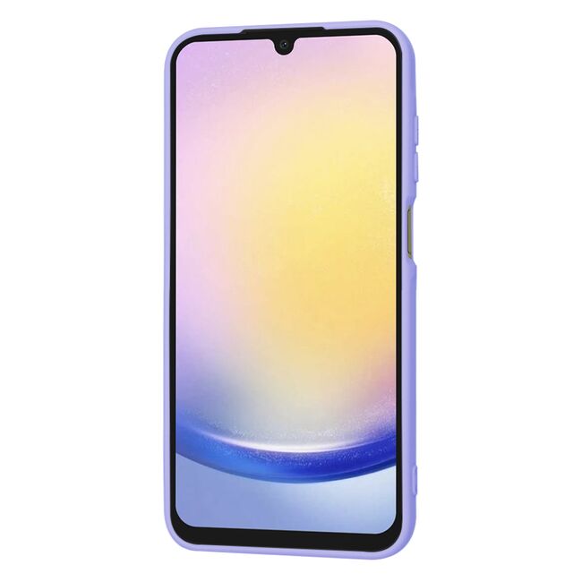 Husa pentru  Samsung Galaxy A25 Liquid Silicone, subțire, captusita cu microfibra, anti amprentă, protectie cameră foto, lavanda