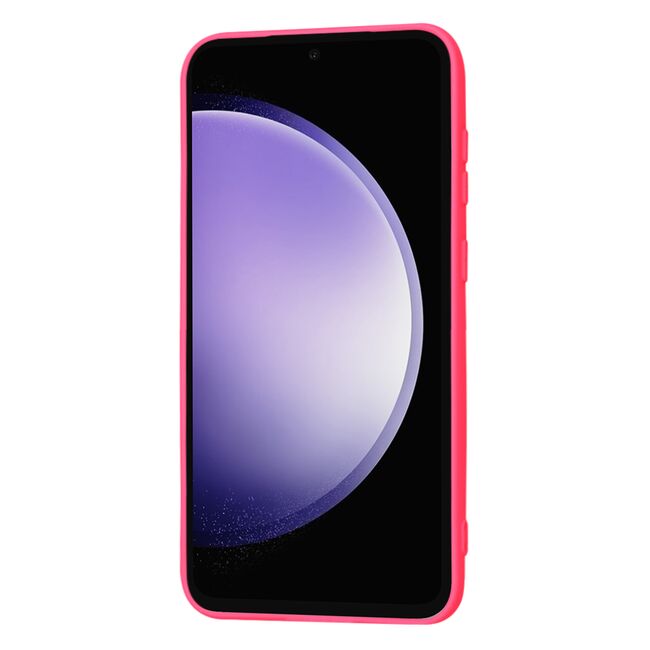 Husa pentru  Samsung Galaxy S23 FE Liquid Silicone, subțire, captusita cu microfibra, anti amprentă, protectie cameră foto, fucsia