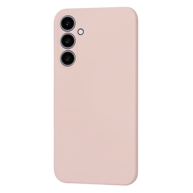 Husa pentru  Samsung Galaxy S23 FE Liquid Silicone, subțire, captusita cu microfibra, anti amprentă, protectie cameră foto, pink sand
