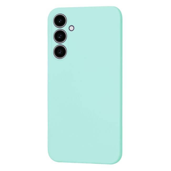 Husa pentru  Samsung Galaxy S23 FE Liquid Silicone, subțire, captusita cu microfibra, anti amprentă, protectie cameră foto, turcoaz