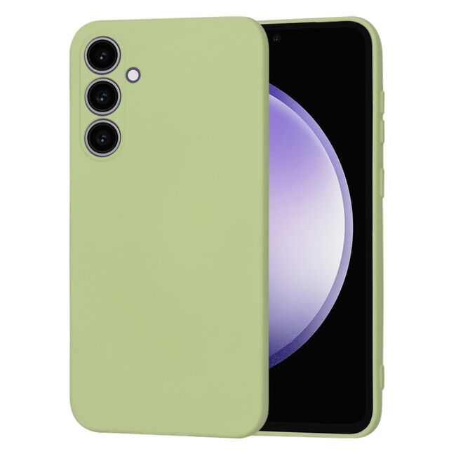 Husa pentru  Samsung Galaxy S23 FE Liquid Silicone, subțire, captusita cu microfibra, anti amprentă, protectie cameră foto, verde