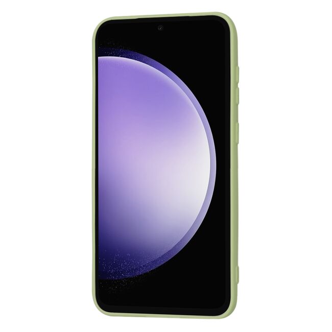 Husa pentru  Samsung Galaxy S23 FE Liquid Silicone, subțire, captusita cu microfibra, anti amprentă, protectie cameră foto, verde