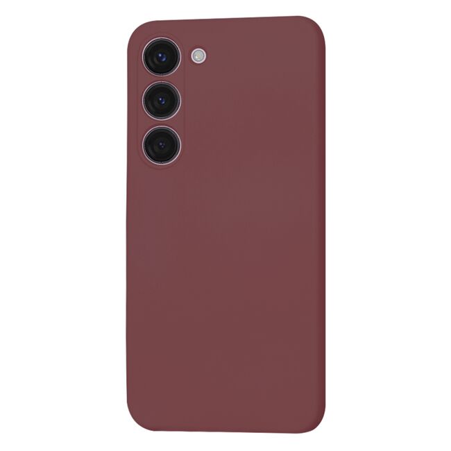 Husa pentru  Samsung Galaxy S23 Liquid Silicone, subțire, captusita cu microfibra, anti amprentă, protectie cameră foto, bordeaux
