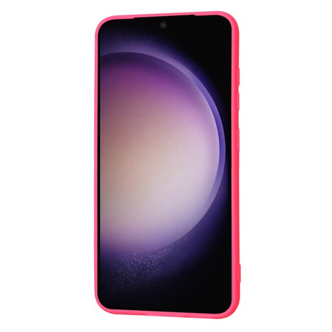 Husa pentru  Samsung Galaxy S23 Liquid Silicone, subțire, captusita cu microfibra, anti amprentă, protectie cameră foto, fucsia