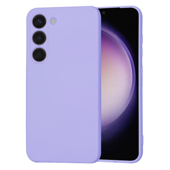 Husa pentru  Samsung Galaxy S23 Liquid Silicone, subțire, captusita cu microfibra, anti amprentă, protectie cameră foto, lavanda