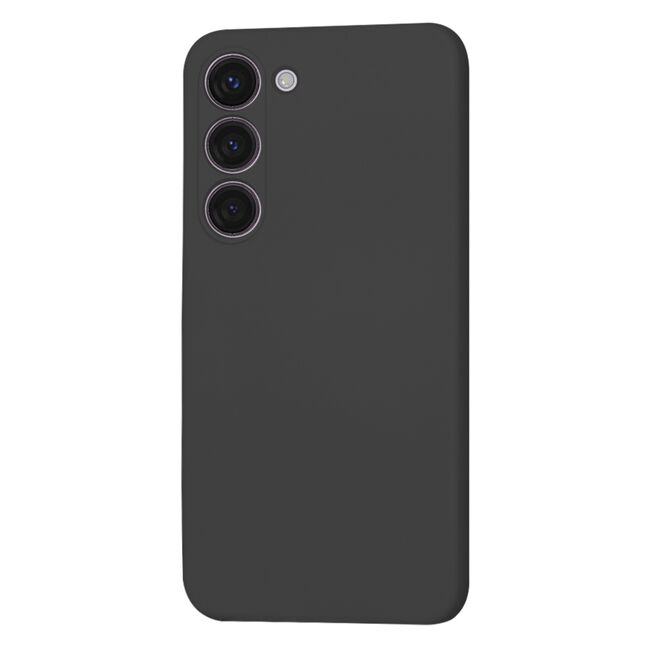 Husa pentru  Samsung Galaxy S23 Liquid Silicone, subțire, captusita cu microfibra, anti amprentă, protectie cameră foto, negru