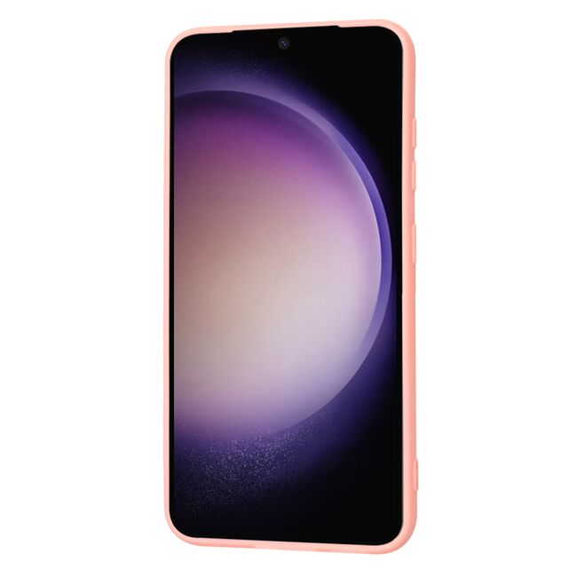 Husa pentru  Samsung Galaxy S23 Liquid Silicone, subțire, captusita cu microfibra, anti amprentă, protectie cameră foto, roz