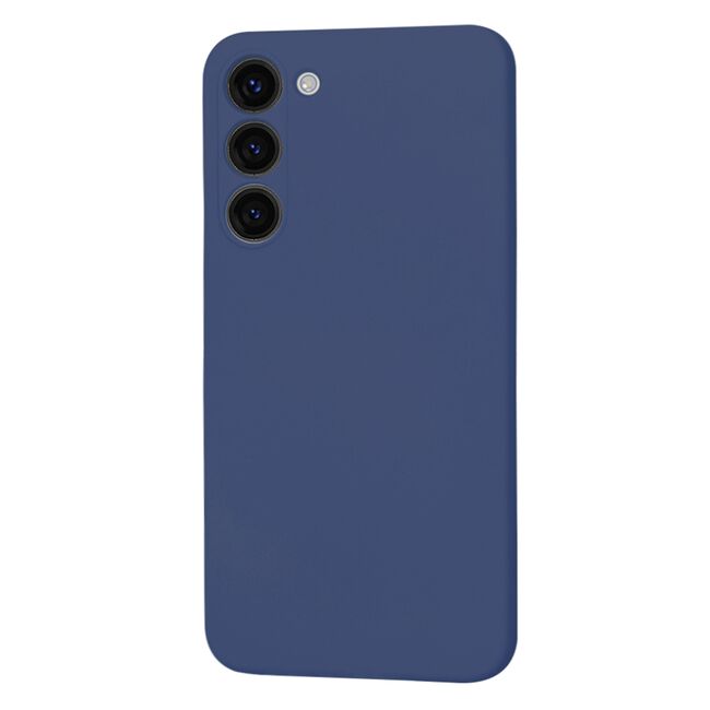 Husa pentru  Samsung Galaxy S23 Plus  Liquid Silicone, subțire, captusita cu microfibra, anti amprentă, protectie cameră foto, albastru