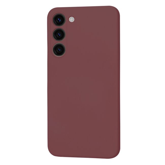 Husa pentru  Samsung Galaxy S23 Plus  Liquid Silicone, subțire, captusita cu microfibra, anti amprentă, protectie cameră foto, bordeaux