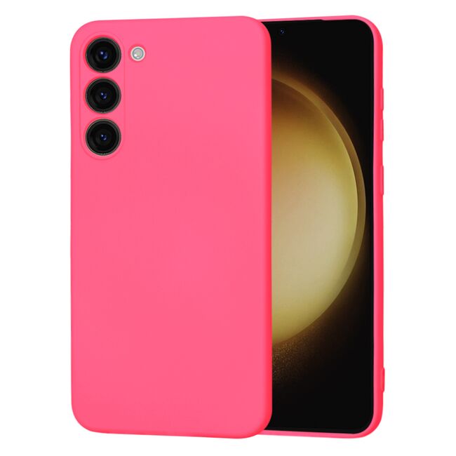 Husa pentru  Samsung Galaxy S23 Plus  Liquid Silicone, subțire, captusita cu microfibra, anti amprentă, protectie cameră foto, fucsia