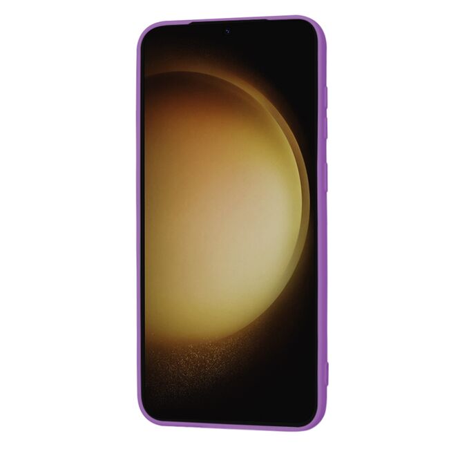 Husa pentru  Samsung Galaxy S23 Plus  Liquid Silicone, subțire, captusita cu microfibra, anti amprentă, protectie cameră foto, mov
