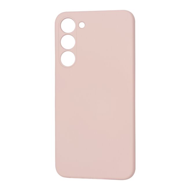 Husa pentru  Samsung Galaxy S23 Plus  Liquid Silicone, subțire, captusita cu microfibra, anti amprentă, protectie cameră foto, pink sand