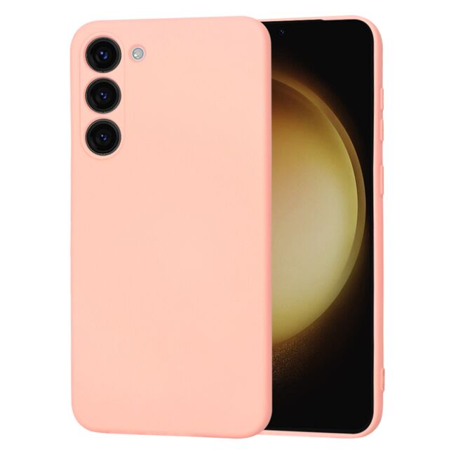 Husa pentru  Samsung Galaxy S23 Plus  Liquid Silicone, subțire, captusita cu microfibra, anti amprentă, protectie cameră foto, roz