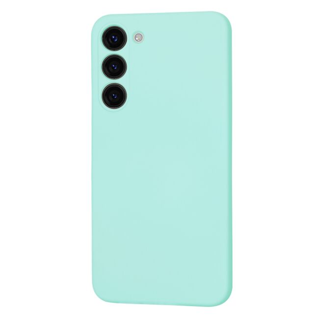 Husa pentru  Samsung Galaxy S23 Plus  Liquid Silicone, subțire, captusita cu microfibra, anti amprentă, protectie cameră foto, turcoaz