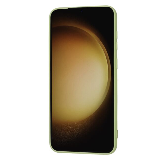 Husa pentru  Samsung Galaxy S23 Plus  Liquid Silicone, subțire, captusita cu microfibra, anti amprentă, protectie cameră foto, verde