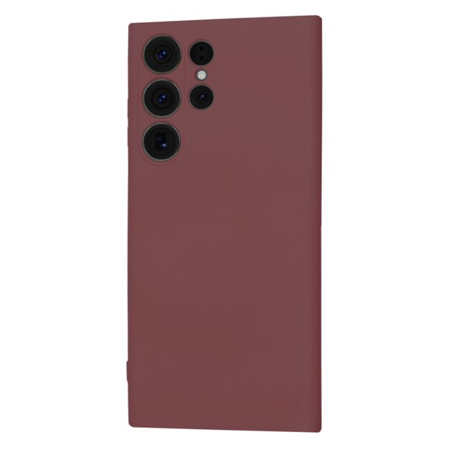 Husa pentru  Samsung Galaxy S23 Ultra 5G Liquid Silicone, subțire, captusita cu microfibra, anti amprentă, protectie cameră foto, bordeaux