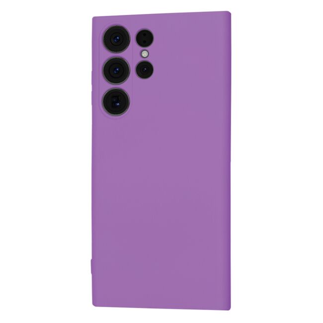 Husa pentru  Samsung Galaxy S23 Ultra 5G Liquid Silicone, subțire, captusita cu microfibra, anti amprentă, protectie cameră foto, mov