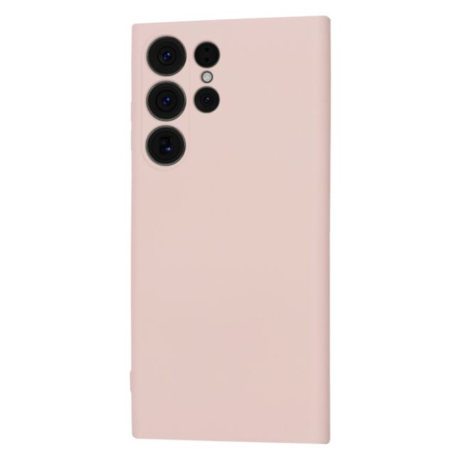 Husa pentru  Samsung Galaxy S23 Ultra 5G Liquid Silicone, subțire, captusita cu microfibra, anti amprentă, protectie cameră foto, pink sand