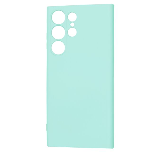 Husa pentru  Samsung Galaxy S23 Ultra 5G Liquid Silicone, subțire, captusita cu microfibra, anti amprentă, protectie cameră foto, turcoaz