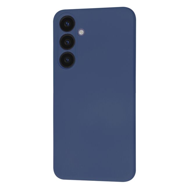 Husa pentru  Samsung Galaxy S24+ Plus Liquid Silicone, subțire, captusita cu microfibra, anti amprentă, protectie cameră foto, albastru