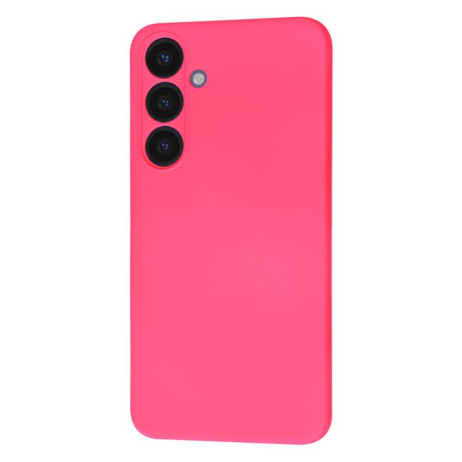 Husa pentru  Samsung Galaxy S24+ Plus Liquid Silicone, subțire, captusita cu microfibra, anti amprentă, protectie cameră foto, fucsia