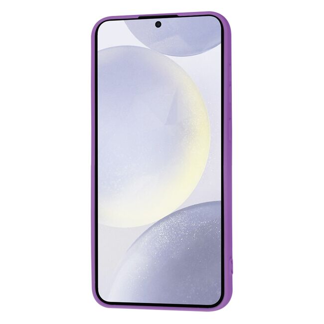 Husa pentru  Samsung Galaxy S24+ Plus Liquid Silicone, subțire, captusita cu microfibra, anti amprentă, protectie cameră foto, mov